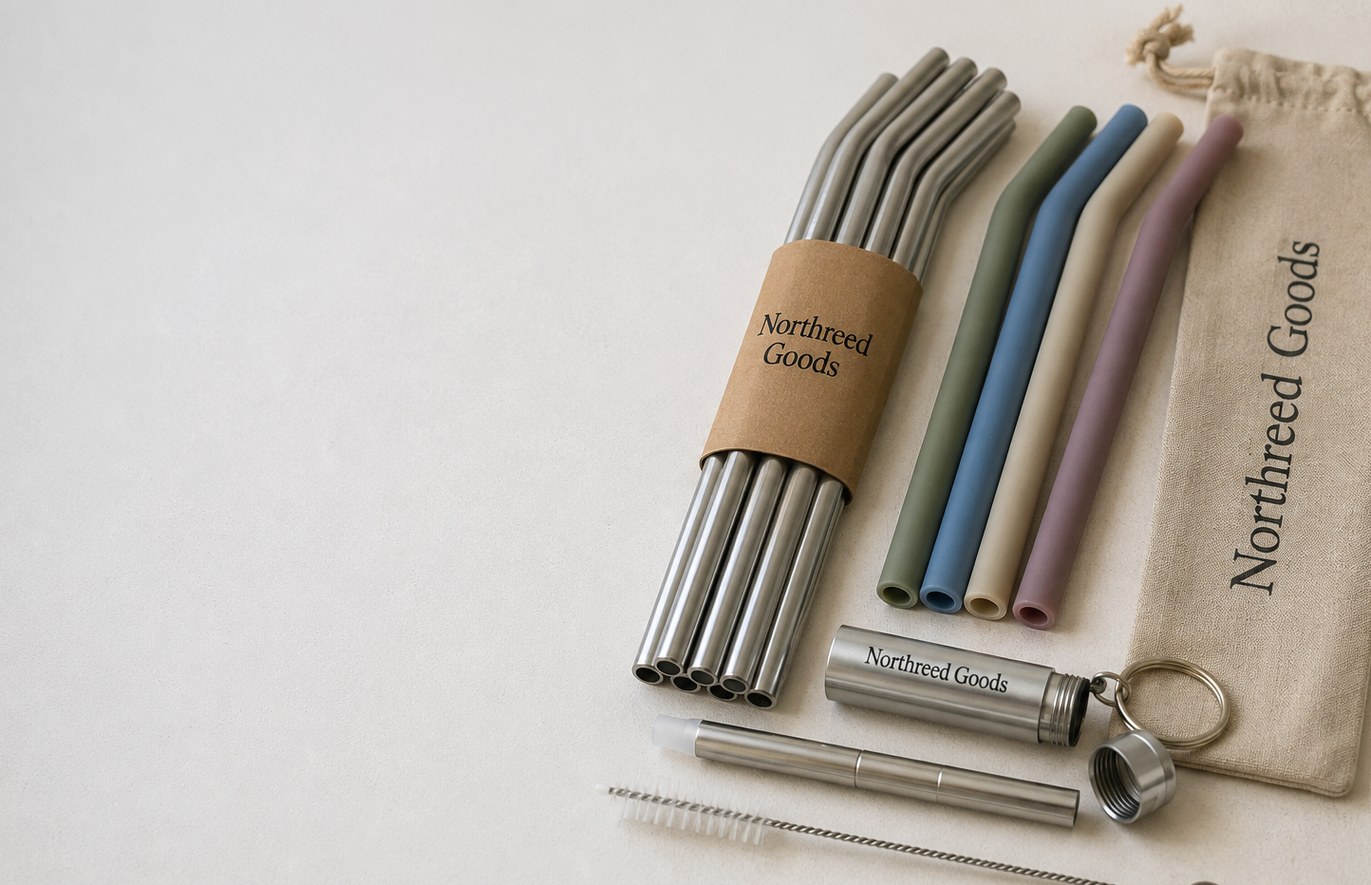 Custom printed reusable straws with logo
